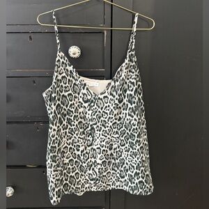 Socialite Black and White Animal Print Camisole